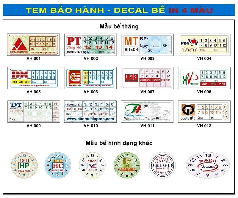 In tem bảo hành đẹp mắt và bền bỉ cho doanh nghiệp của bạn